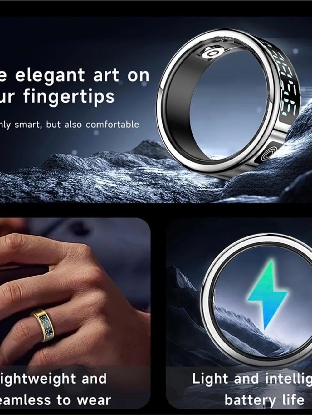 Smart Ring Wireless Wearable Charger with Clear Charging Case